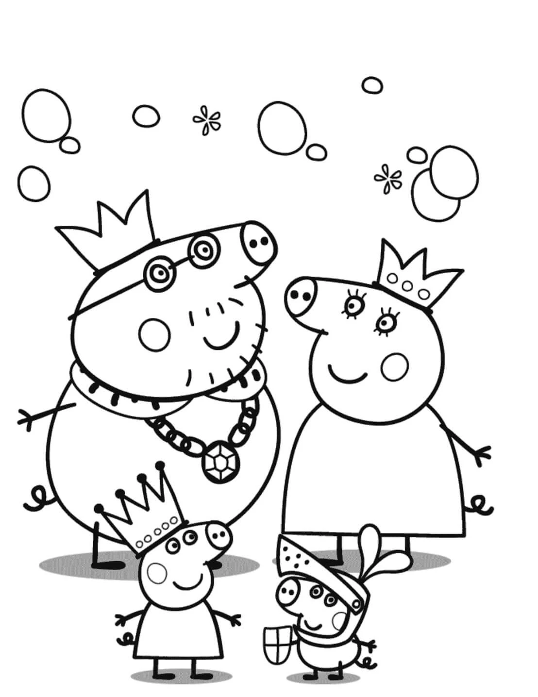 Peppa Domuz boyama sayfası – sevimli karakter, sanatsal çalışma