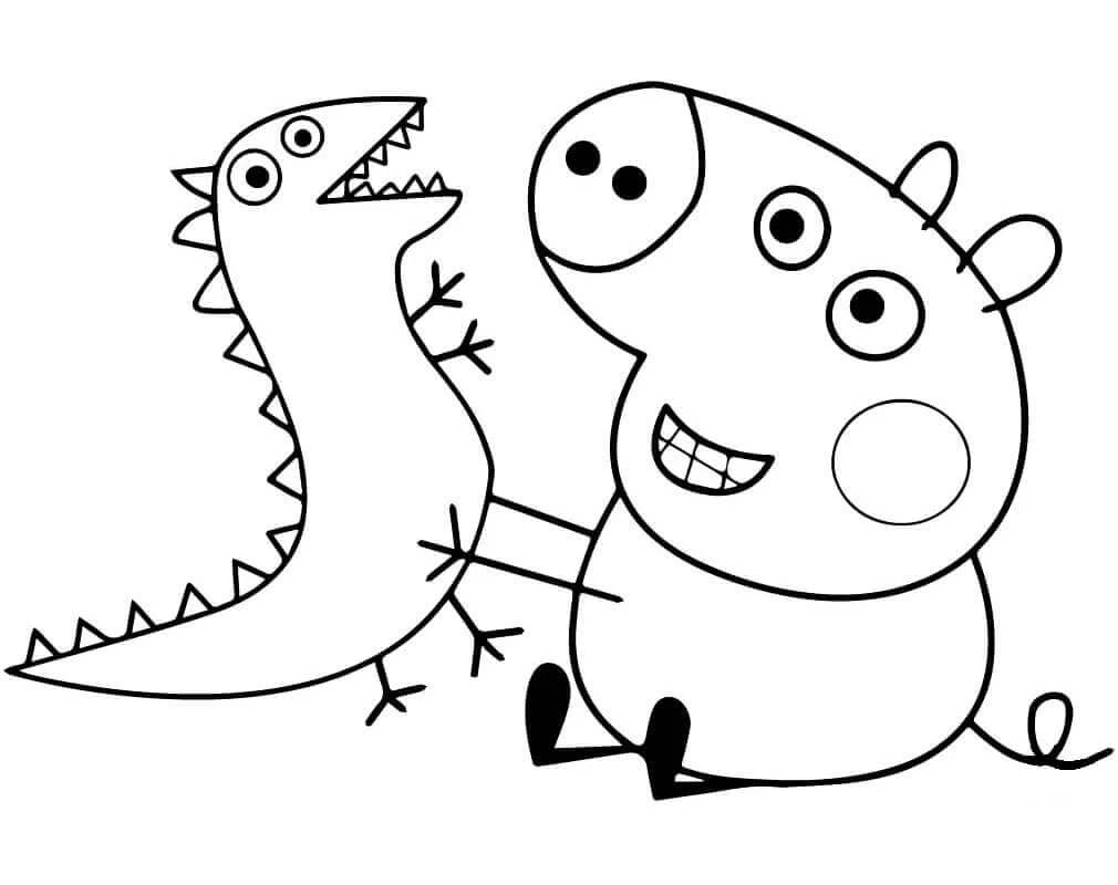 Peppa Domuz boyama sayfası – el becerilerini geliştirir, boyama çalışması