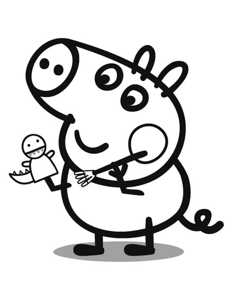 Peppa Domuz boyama sayfası – keyifli zaman, renkli çizimler