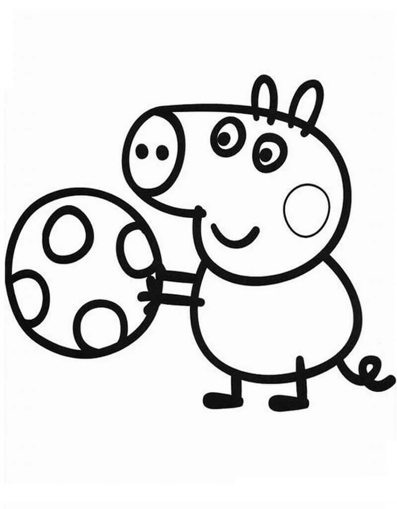 Peppa Domuz boyama sayfası – basit çizim, kolay boyama