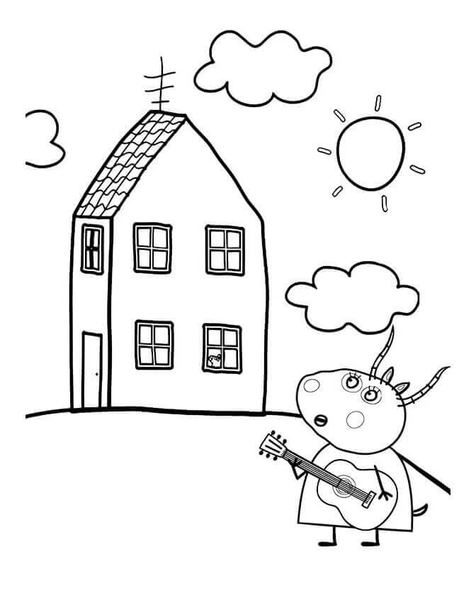 Peppa Domuz boyama sayfası – boyama çalışması, yaratıcılığı geliştirir