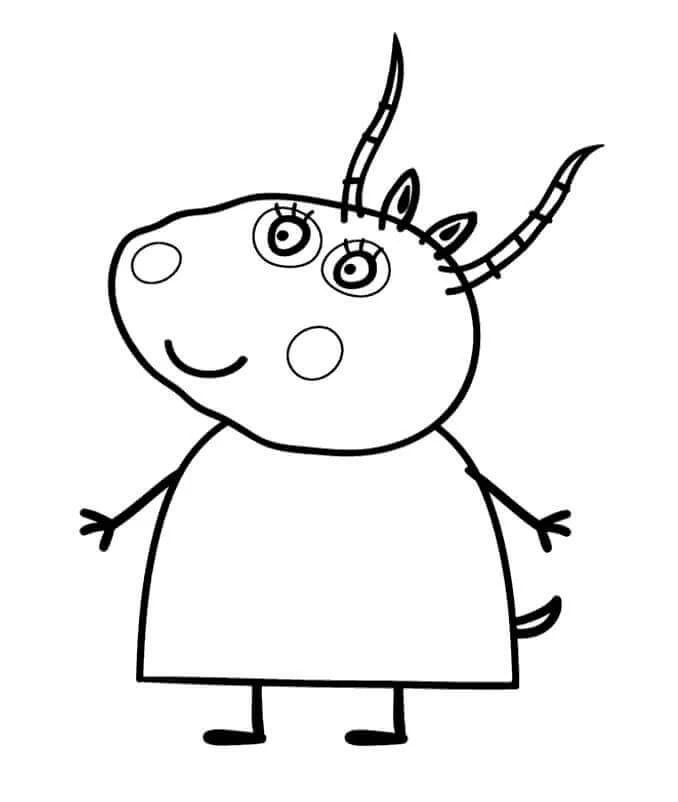 Peppa Domuz boyama sayfası – renkli çizimler, okul öncesi