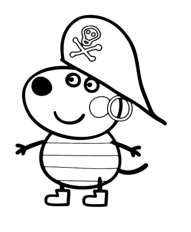Peppa Domuz boyama sayfası – kolay boyama, eğitici aktivite