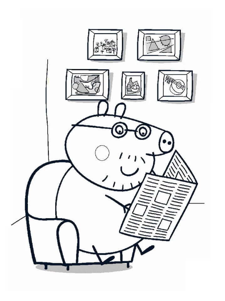 Peppa Domuz boyama sayfası – eğlenceli etkinlik, el becerilerini geliştirir