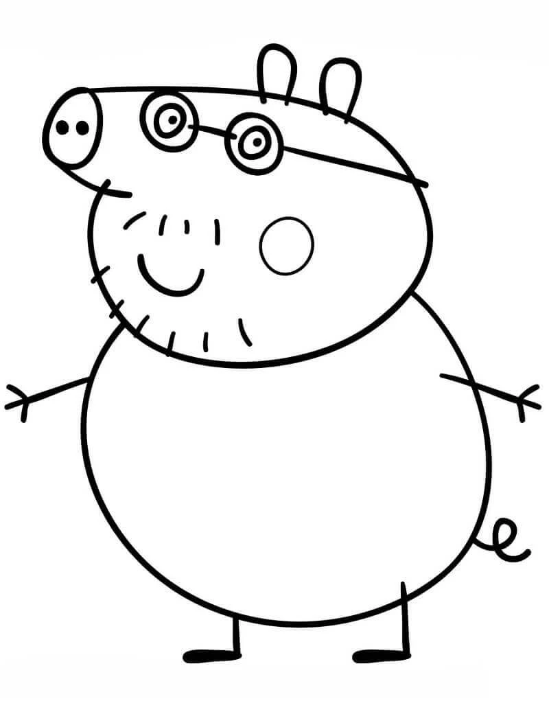 Peppa Domuz boyama sayfası – okul öncesi, evde etkinlik