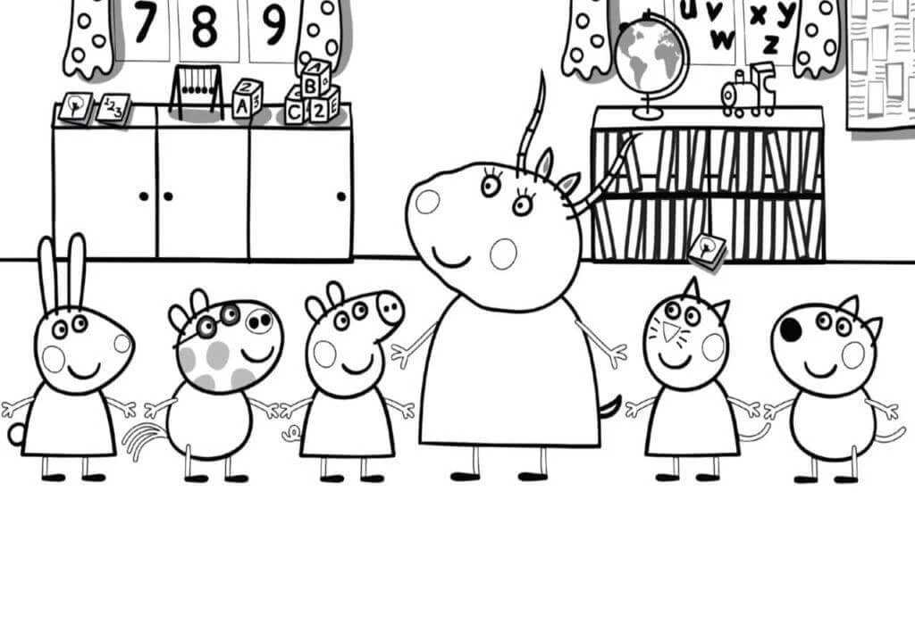 Peppa Domuz boyama sayfası – evde etkinlik, ücretsiz yazdır