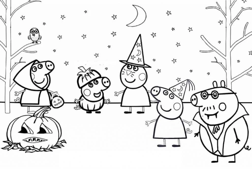 Peppa Domuz boyama sayfası – çocuk aktivitesi, PDF indir