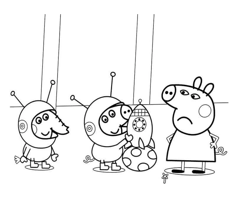 Peppa Domuz boyama sayfası – PDF indir, sevimli karakter