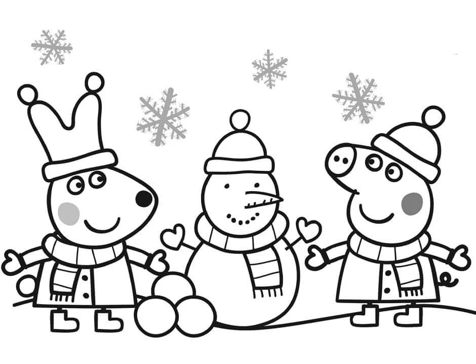 Peppa Domuz boyama sayfası – kolay boyama, eğitici aktivite