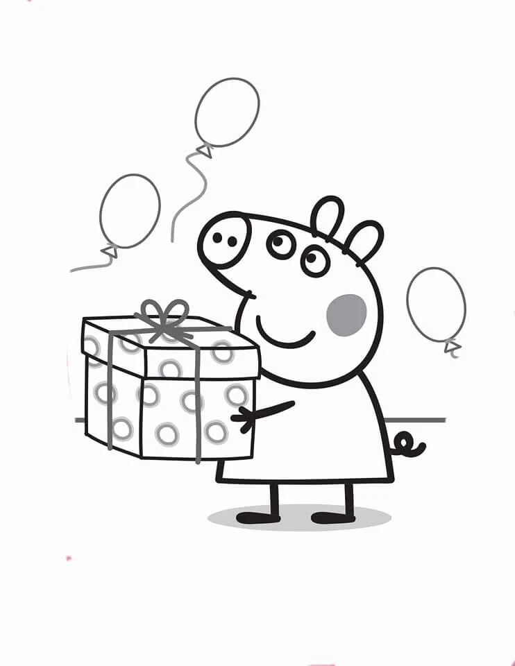 Peppa Domuz boyama sayfası – eğlenceli etkinlik, el becerilerini geliştirir