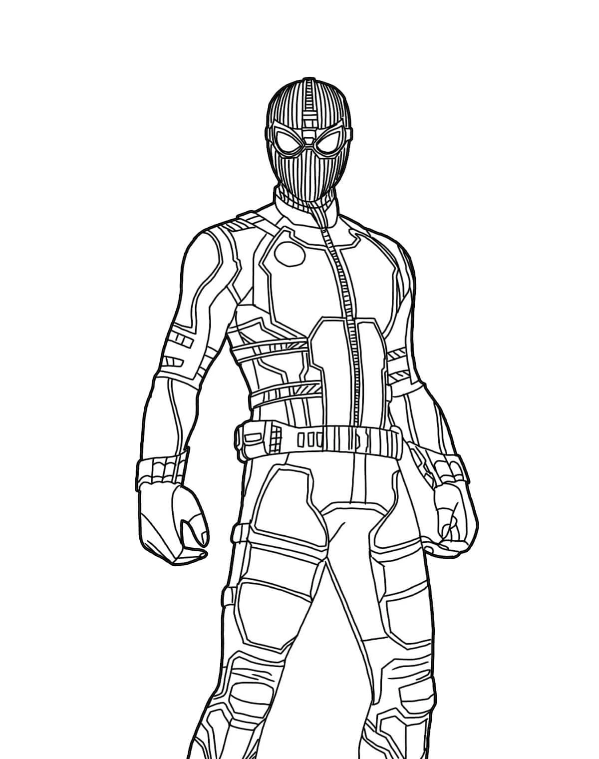 Örümcek Adam boyama sayfası – çizgi film temalı, basit çizim