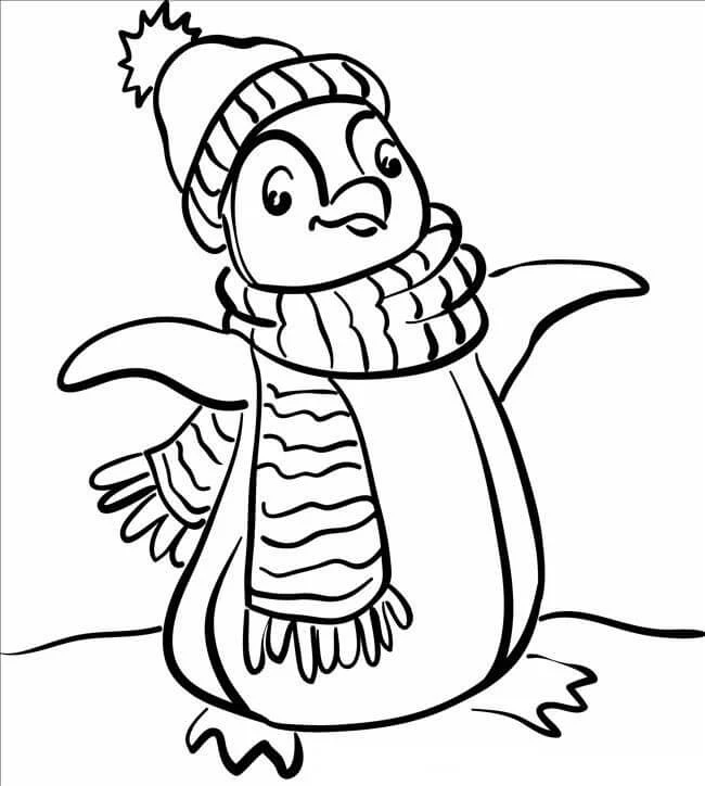 Penguen boyama sayfası – okul öncesi, evde etkinlik
