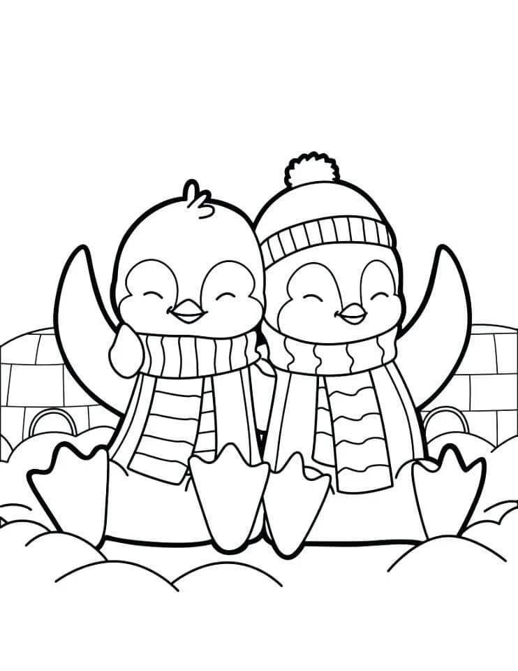 Penguen boyama sayfası – yaratıcılık, eğlenceli etkinlik
