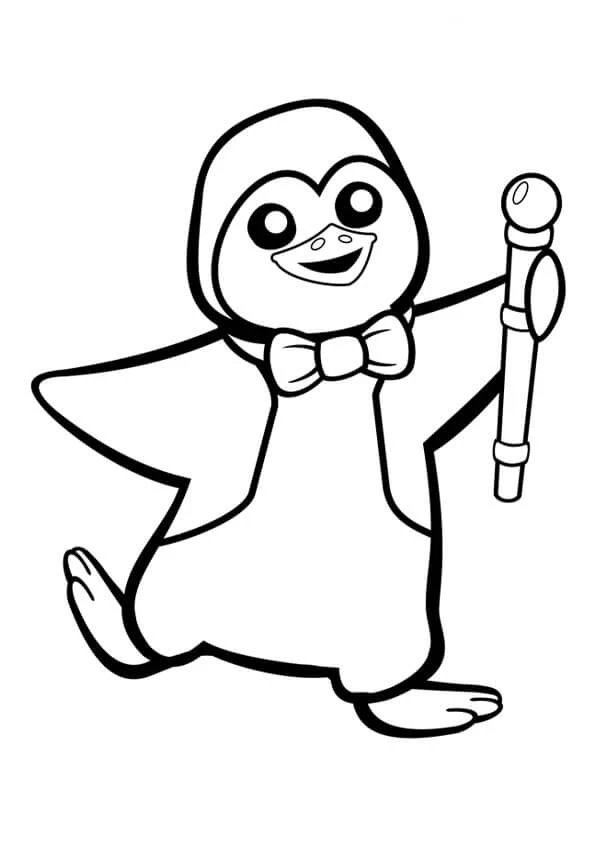 Penguen boyama sayfası – sevimli karakter, sanatsal çalışma