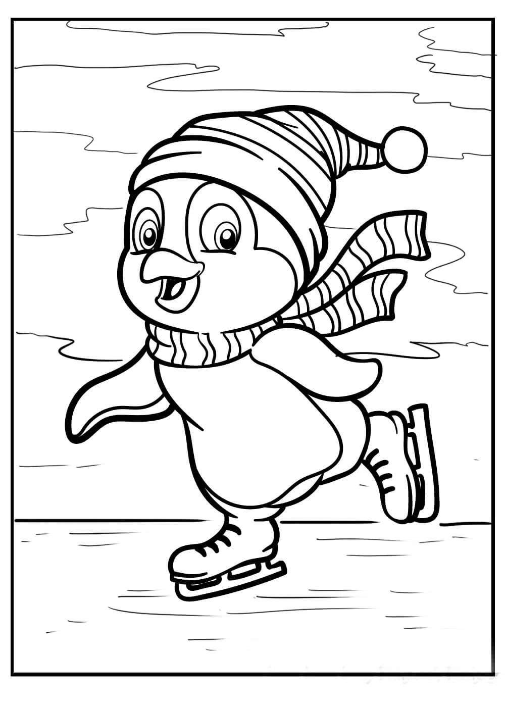 Penguen boyama sayfası – el becerilerini geliştirir, boyama çalışması