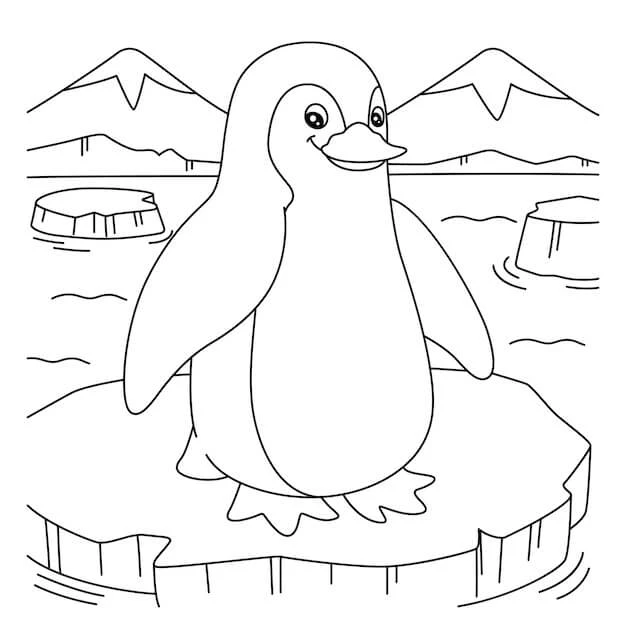 Penguen boyama sayfası – yaratıcılık, eğlenceli etkinlik