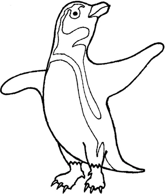Penguen boyama sayfası – boyama çalışması, yaratıcılığı geliştirir