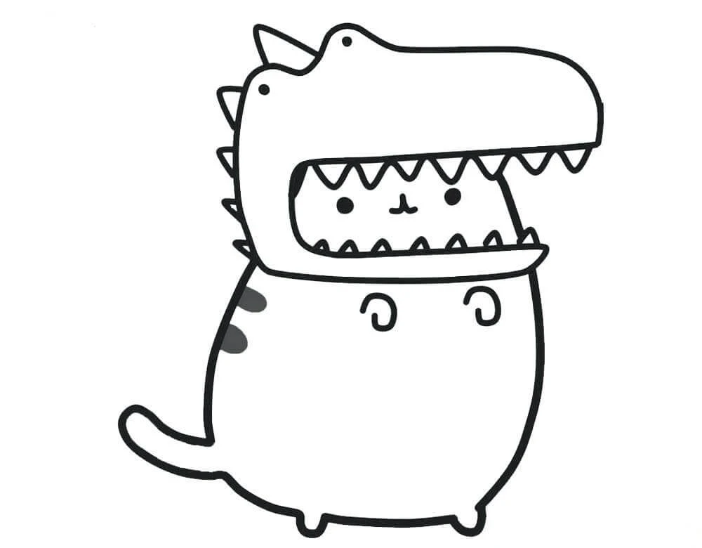 Pusheen boyama sayfası – yaratıcılık, eğlenceli etkinlik