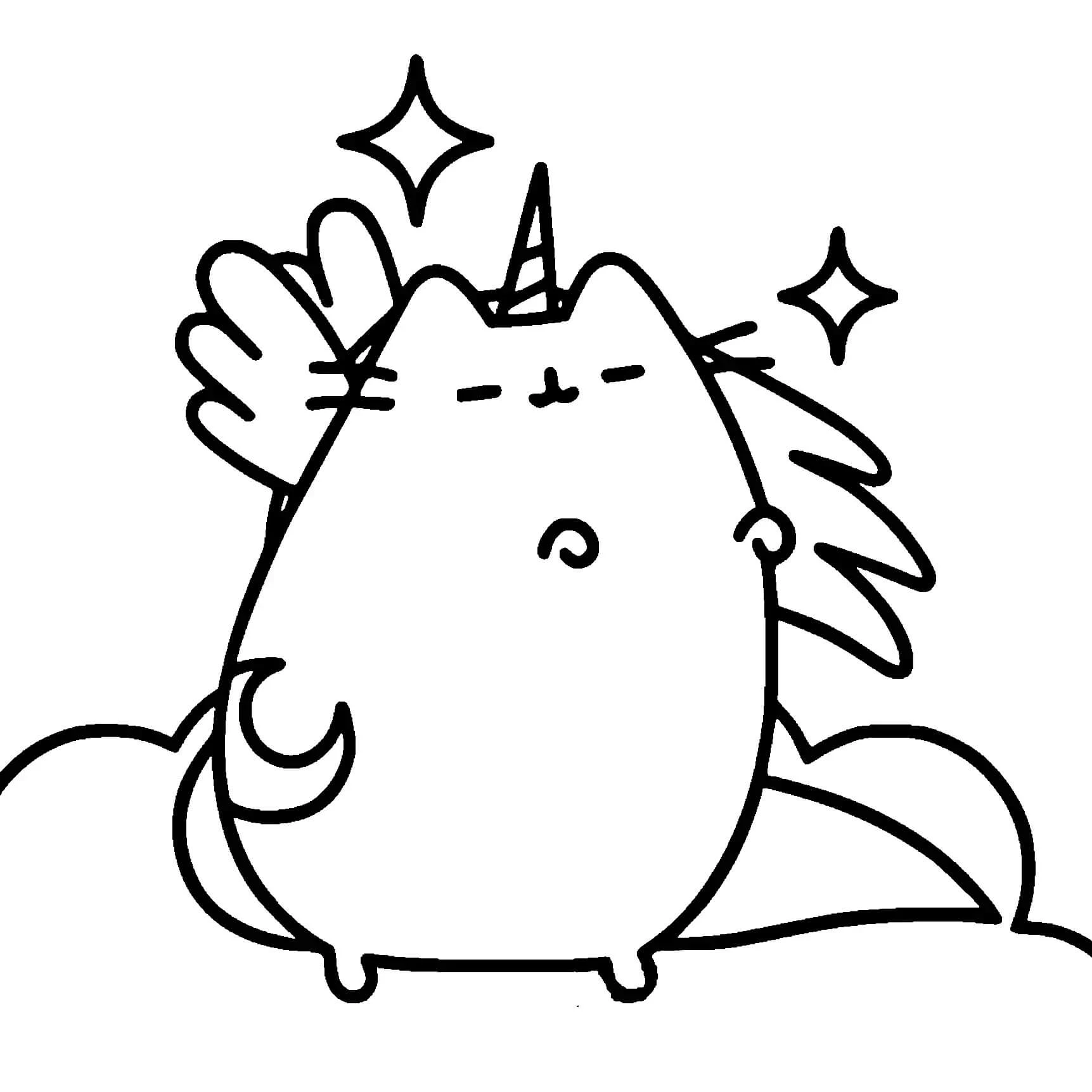 Pusheen boyama sayfası – boyama çalışması, yaratıcılığı geliştirir