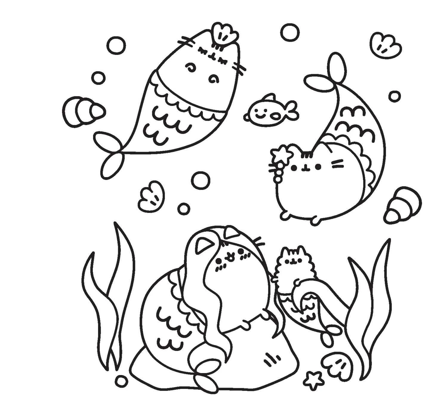 Pusheen boyama sayfası – ücretsiz yazdır, boyama etkinliği