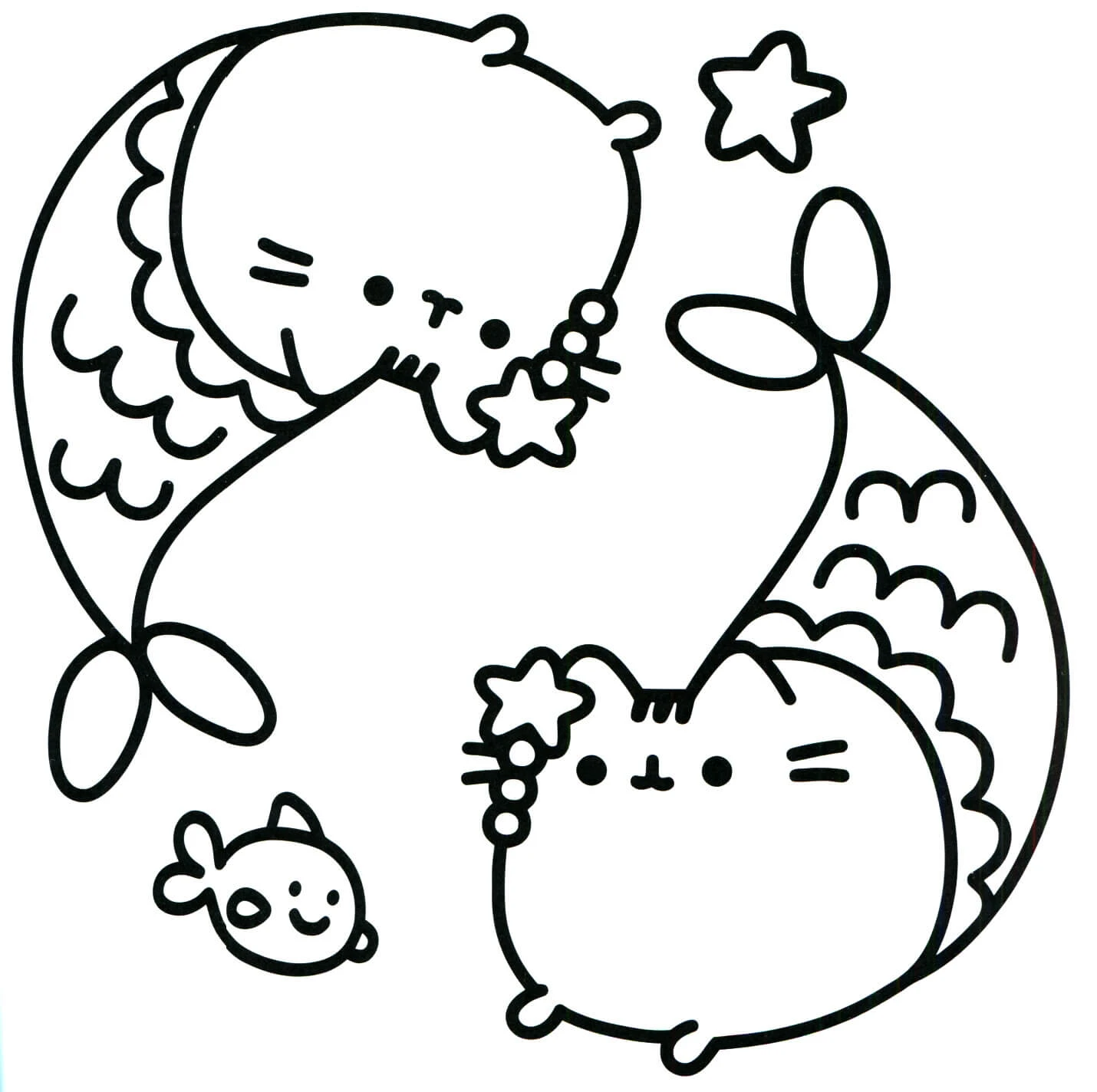 Pusheen boyama sayfası – çocuklar için, çizgi film temalı