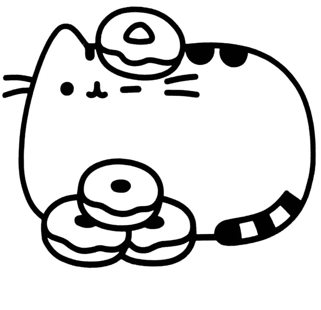 Pusheen boyama sayfası – boyama çalışması, yaratıcılığı geliştirir
