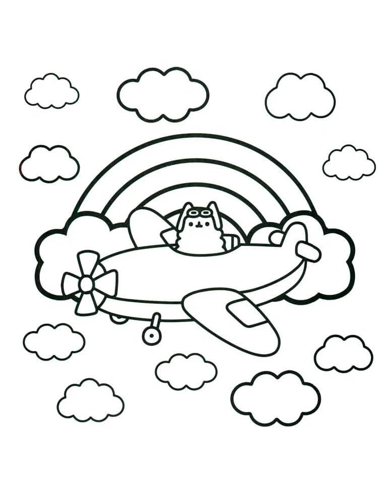 Pusheen boyama sayfası – PDF indir, sevimli karakter