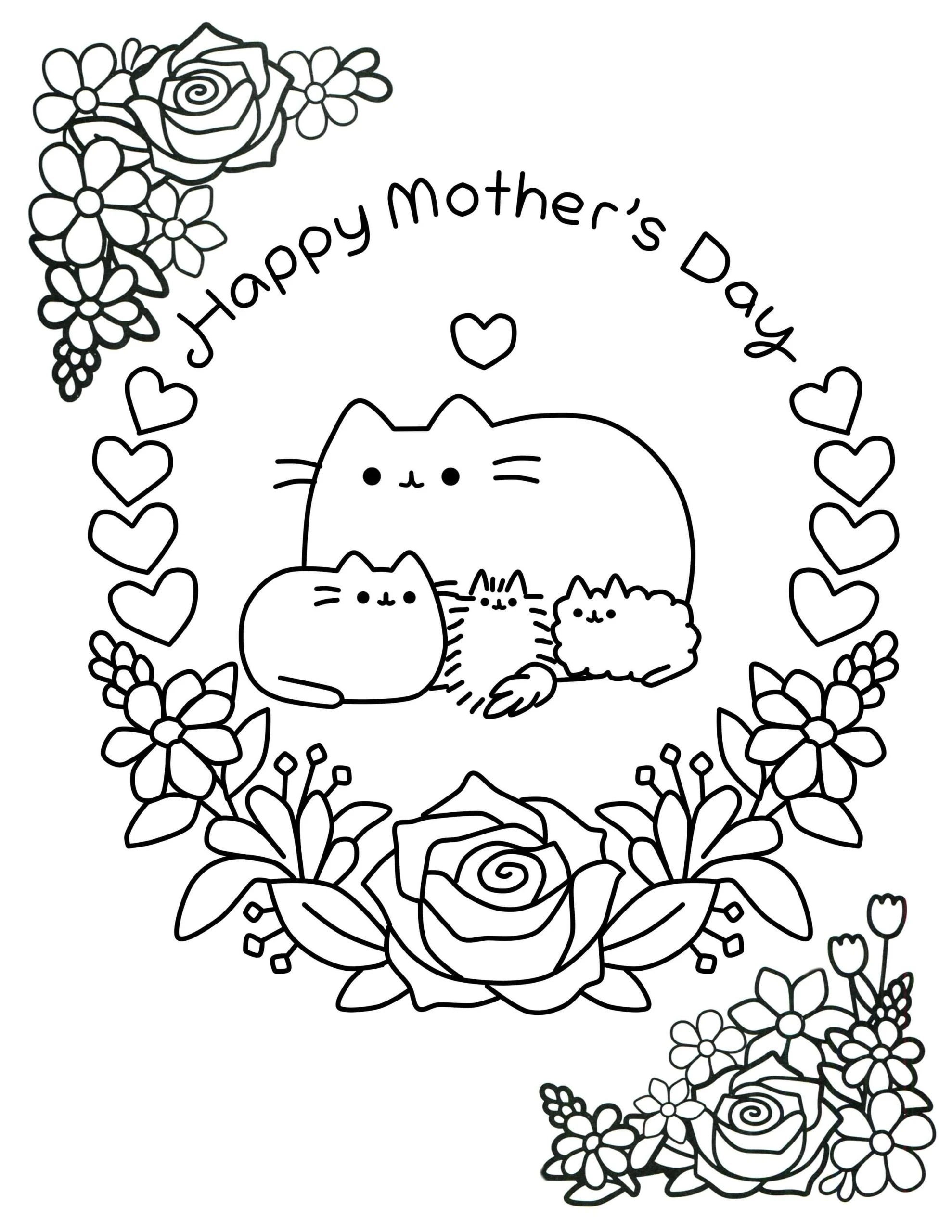 Pusheen boyama sayfası – boyama etkinliği, çocuk aktivitesi