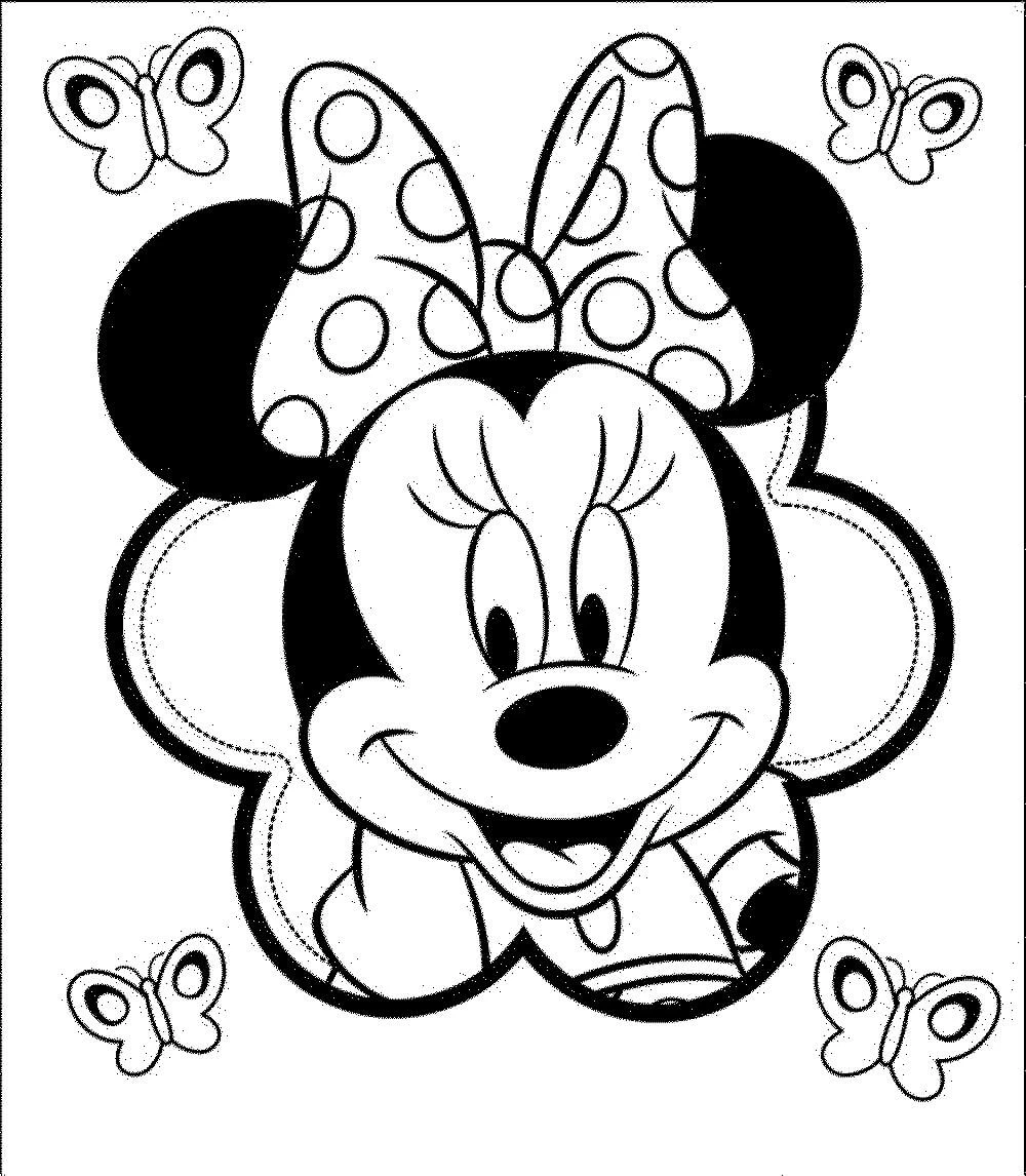 Minnie Mouse boyama sayfası #37 – çizgi film temalı, basit çizim