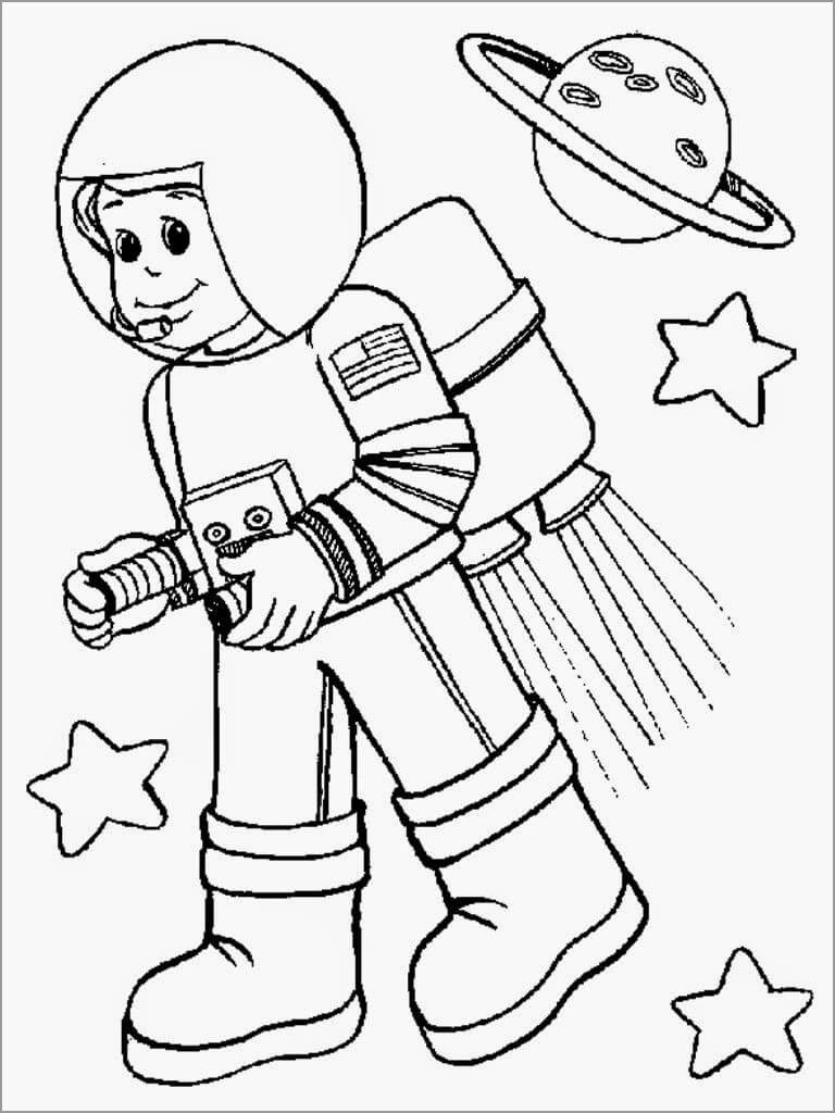 Astronotlar boyama sayfası – yaratıcılık, eğlenceli etkinlik