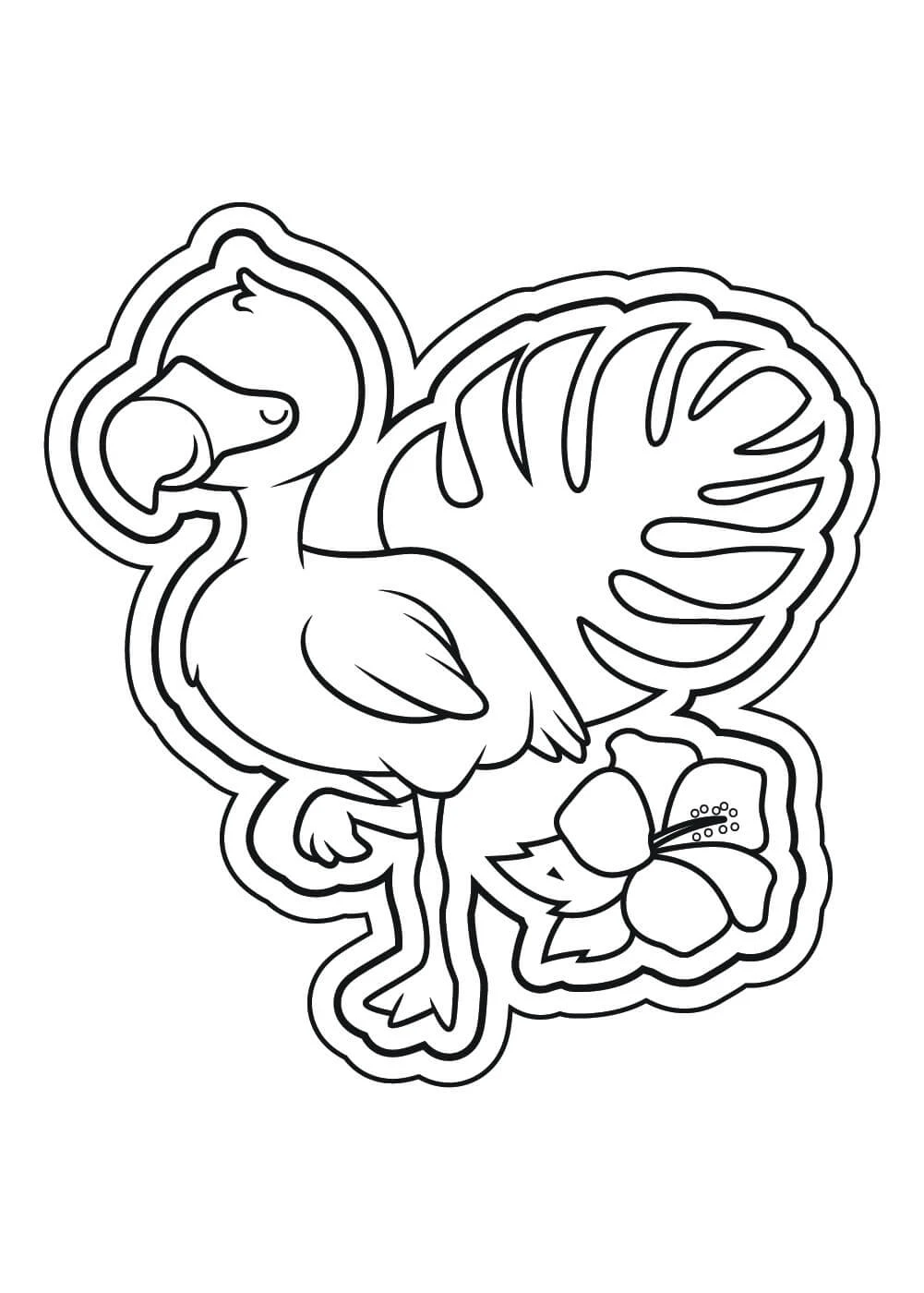 Flamingo boyama sayfası – sanatsal çalışma, çocuklar için