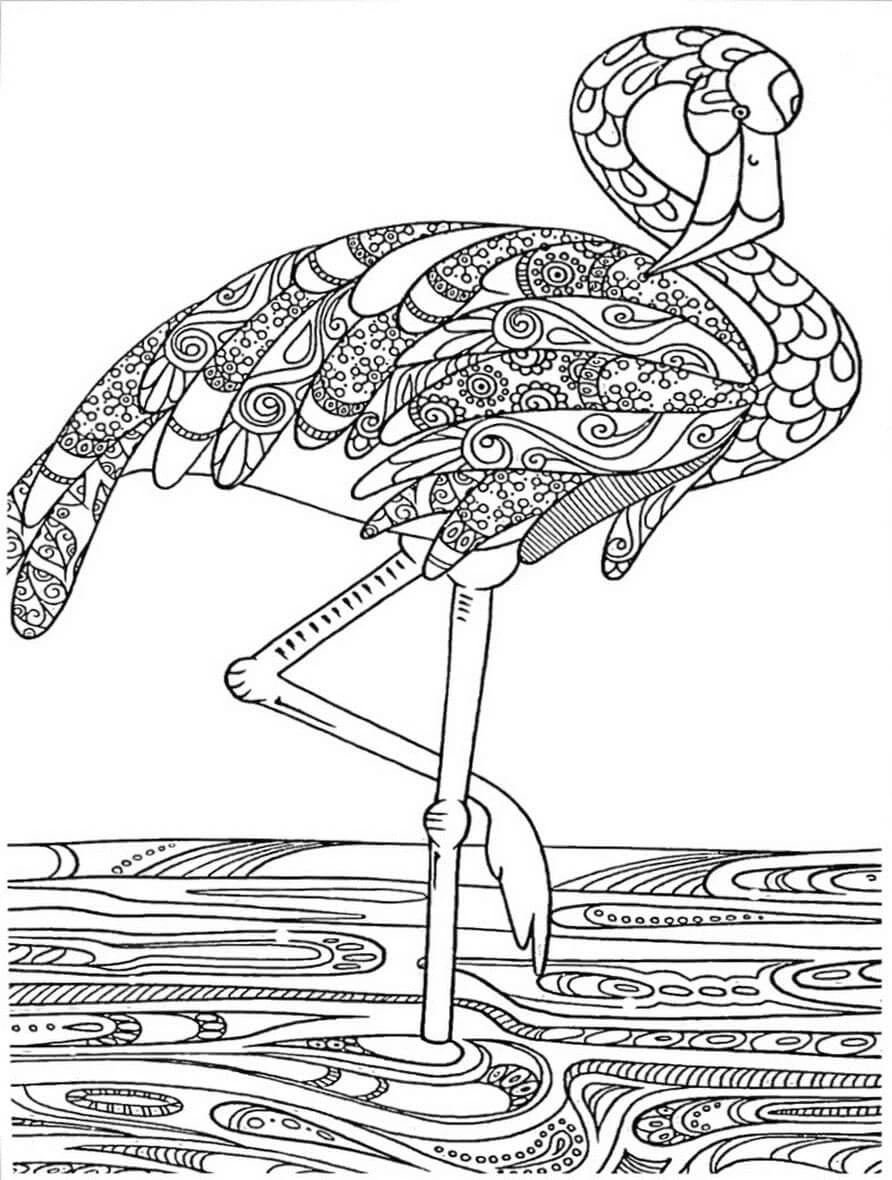 Flamingo boyama sayfası – yaratıcılık, eğlenceli etkinlik