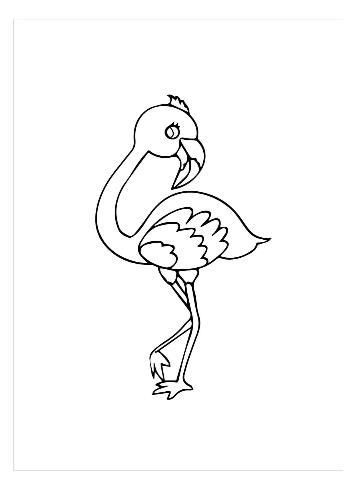 Flamingo boyama sayfası – sanatsal çalışma, çocuklar için