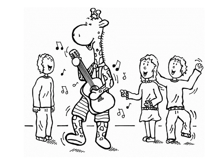 Gitar boyama sayfası – boyama çalışması, yaratıcılığı geliştirir
