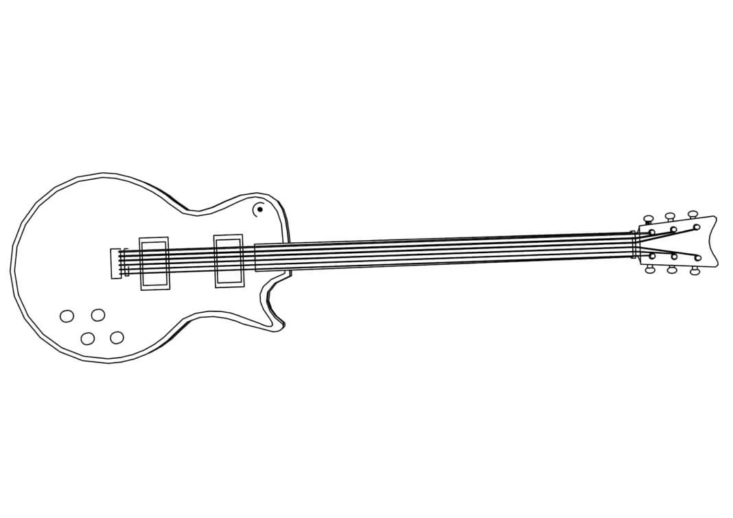 Gitar boyama sayfası – PDF indir, sevimli karakter