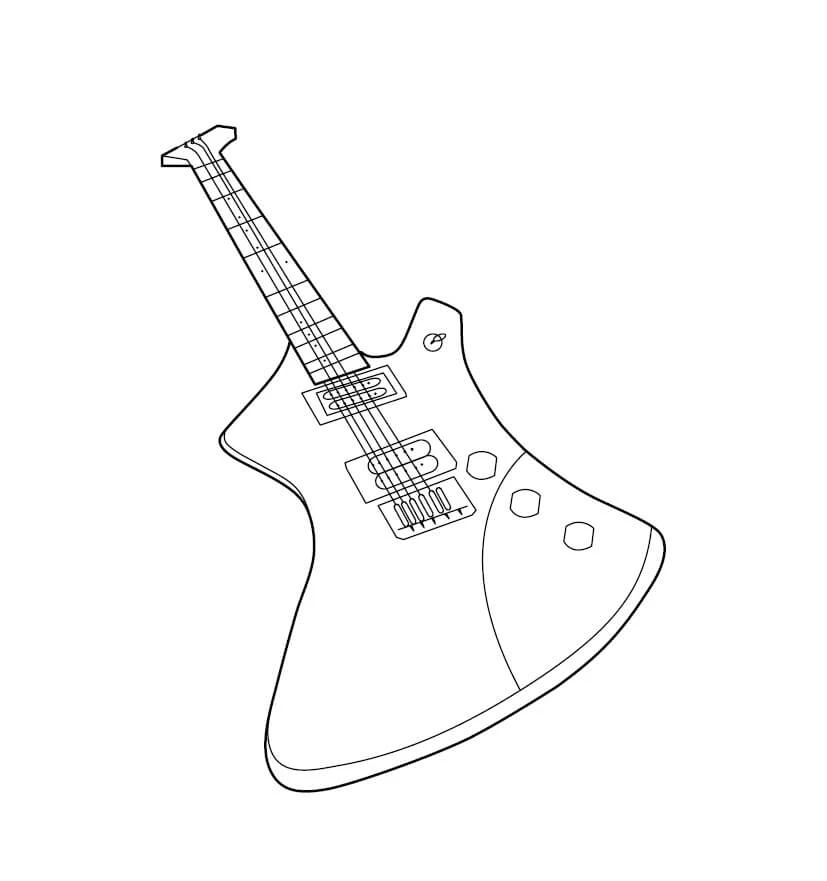 Gitar boyama sayfası – yaratıcılığı geliştirir, keyifli zaman