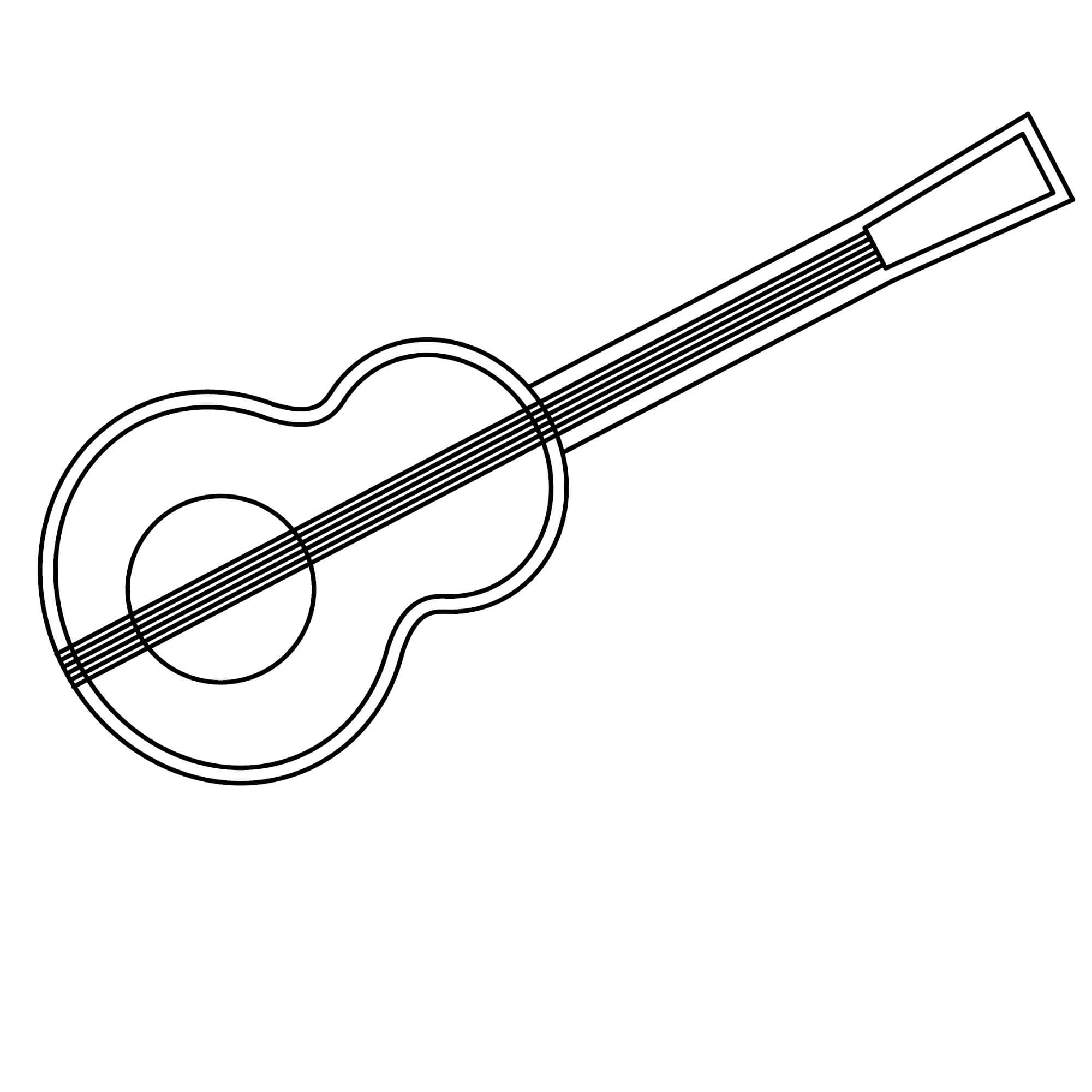 Gitar boyama sayfası – eğlenceli etkinlik, el becerilerini geliştirir
