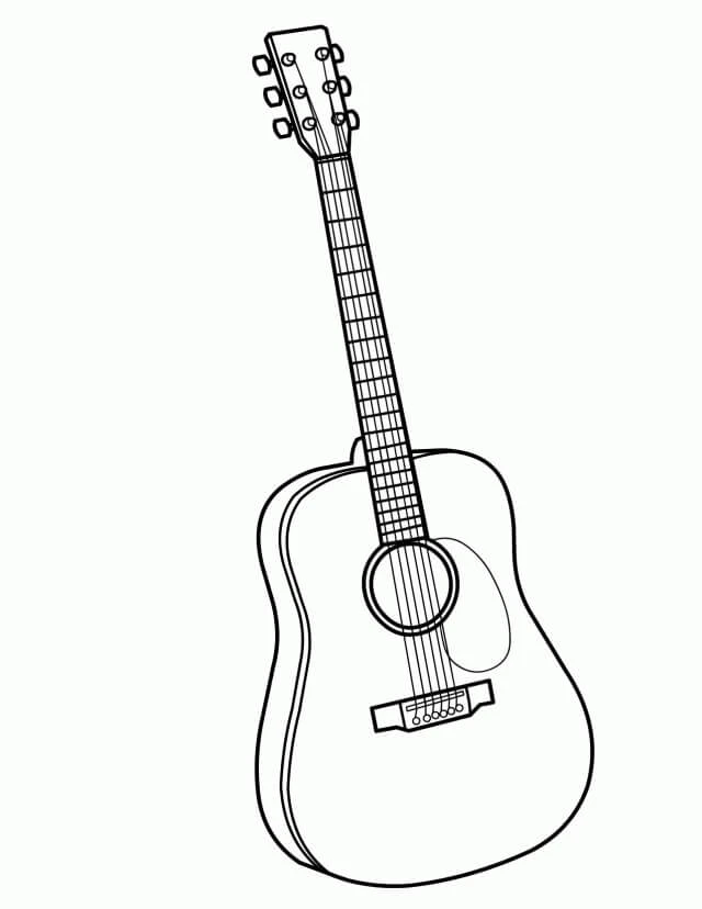 Gitar boyama sayfası – yaratıcılığı geliştirir, keyifli zaman