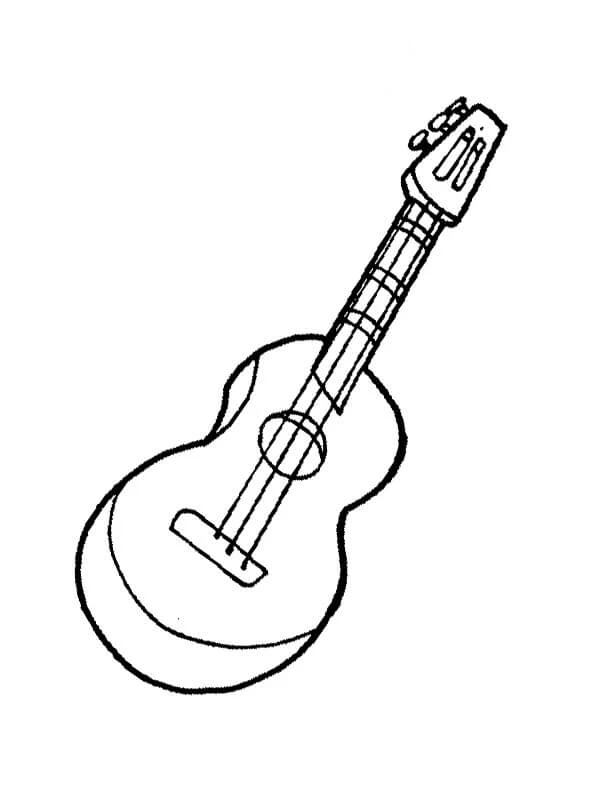Gitar boyama sayfası – okul öncesi, evde etkinlik