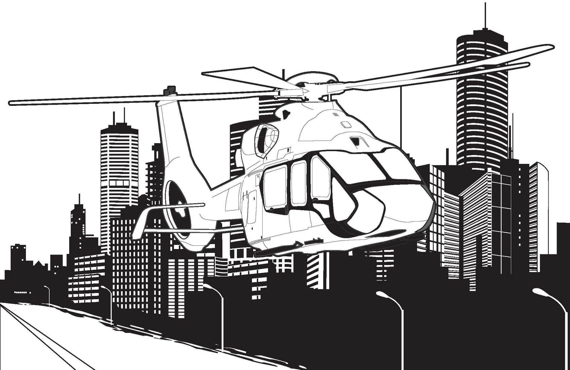 Helikopter boyama sayfası – ücretsiz yazdır, boyama etkinliği