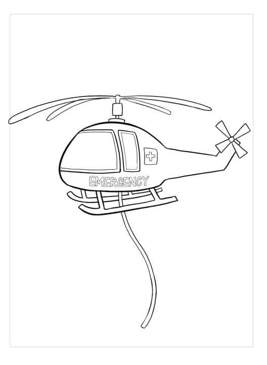 Helikopter boyama sayfası – okul öncesi, evde etkinlik