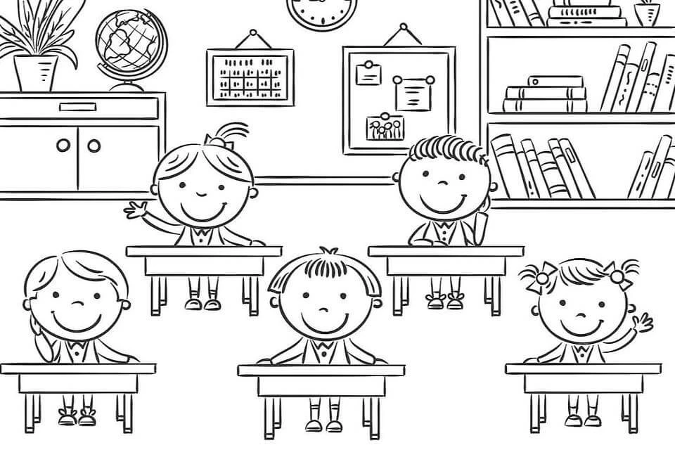 Okul boyama sayfası – boyama etkinliği, çocuk aktivitesi