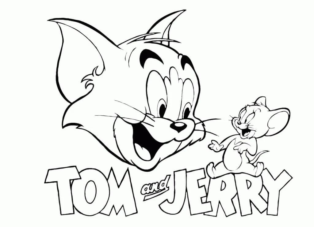 Tom Ve Jerry boyama sayfası #35 – renkli çizimler, dikkat ve odaklanma geliştirir