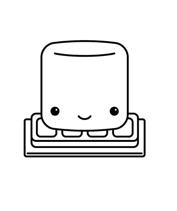 Kawaii boyama sayfası – kolay boyama, eğitici aktivite