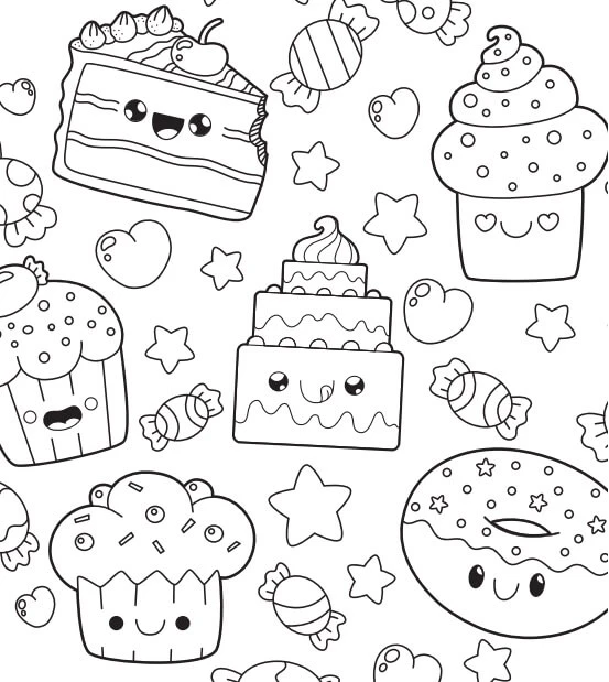 Kawaii boyama sayfası – yaratıcılığı geliştirir, keyifli zaman