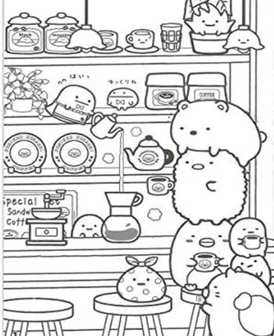 Kawaii boyama sayfası – boyama etkinliği, çocuk aktivitesi