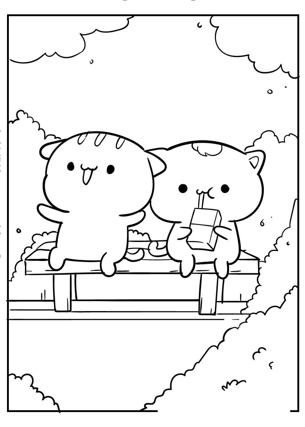Kawaii boyama sayfası – evde etkinlik, ücretsiz yazdır