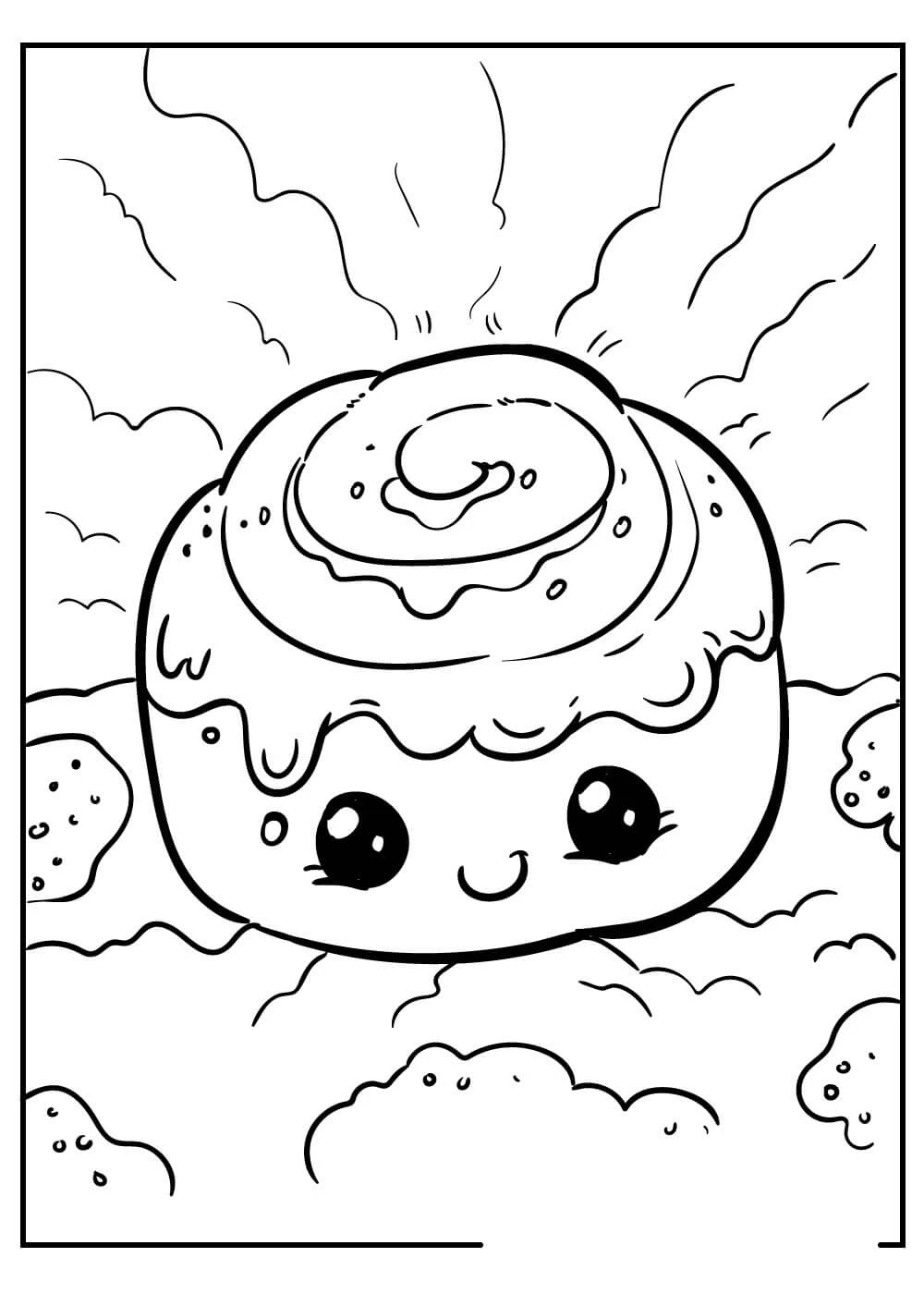 Kawaii boyama sayfası – sevimli karakter, sanatsal çalışma