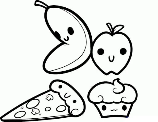 Kawaii boyama sayfası – eğitici aktivite, yaratıcılık