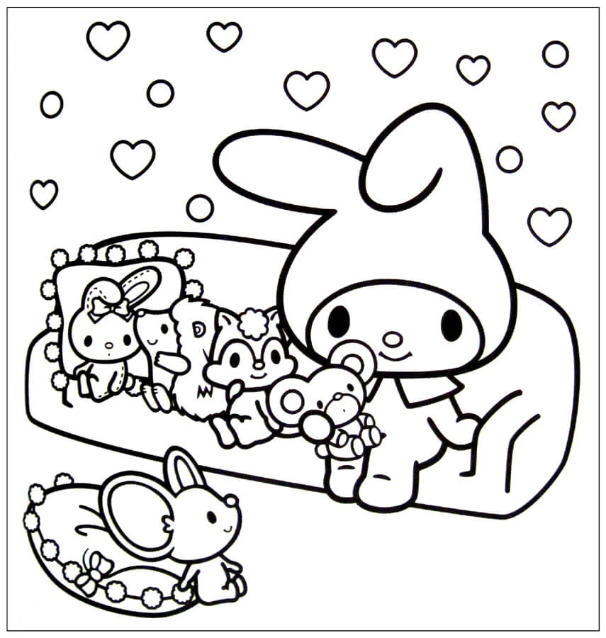 Kawaii boyama sayfası – evde etkinlik, ücretsiz yazdır